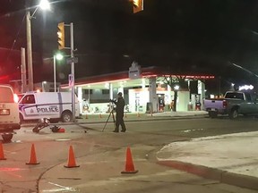 A 61-year-old man is in hospital with life-threatening injuries after a collision between a pedestrian and a pickup truck at Highbury Avenue and Dundas Street on Saturday, Dec. 8, 2018. Submitted)