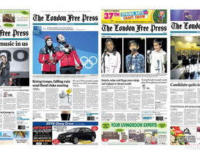 A series of 2018 London Free Press front pages.