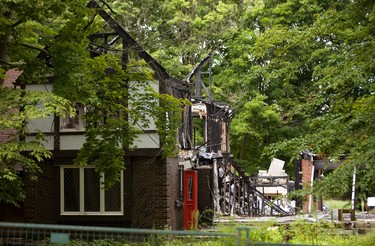 Damage to house at 4 Aspen Place Lambeth.  (Mike Hensen/The London Free Press)