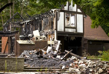 Damage to house at 4 Aspen Place Lambeth.  Mike Hensen/The London Free Press/Postmedia Network