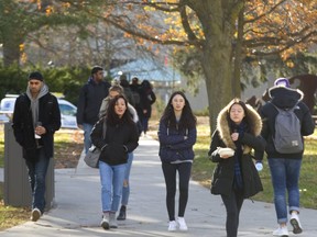 Western students head to class. (Mike Hensen/The London Free Press)