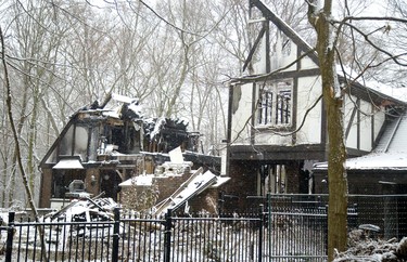 Remains of a fire at 4 Aspen Place in Lambeth.  The fire in August of 2017 caused over a $1 million in damages. (Mike Hensen/The London Free Press)