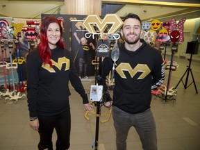 Through the Fight Like Mason Foundation, Chantelle Bacon and husband Iain Macri donated 40 custom designed IV poles to The Children's Hospital in London. Their son Mason died from cancer at age four in 2016. (Derek Ruttan/The London Free Press)