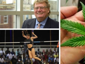 Clockwise from top left: Ed Holder is elected London mayor; marijuana is legalized across Canada; local athlete Alysha Newman's ascent continues.