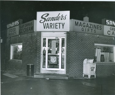 Sanders Variety at Cheapside and Elliott streets, 1968. (London Free Press files)