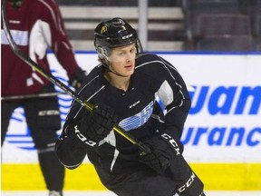 Adam Boqvist at practice with the London Knights (file photo)