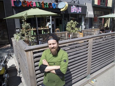 Justin Wolfe showing the patio outside his restaurant, The Early Bird, in London, Ontario on Thursday, July 24, 2014. (File photo)