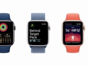 Larger but thinner than previous models, the Apple watch makes healthy habits, like relaxing with a podcast or connecting with friends.