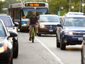 King Street bike lane.  Mike Hensen/The London Free Press/Postmedia Network