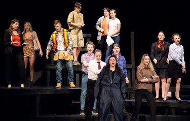 London South Collegiate Institute students perform in a scene from "Working: A Musical" in London, Ont. on Tuesday January 8, 2019. The production runs at the school auditorium January 16-19 at 7:30pm. Derek Ruttan/The London Free Press/Postmedia Network