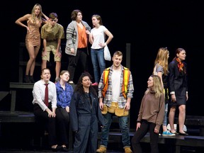 London South Collegiate Institute students perform in a scene from "Working: A Musical" in London, Ont. on Tuesday January 8, 2019. The production runs at the school auditorium January 16-19 at 7:30pm. Derek Ruttan/The London Free Press/Postmedia Network