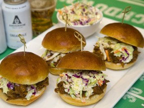 Pulled pork on a bun makes a great Super Bowl party fare.  Mike Hensen/The London Free Press