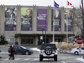 Extraordinary Starts Here banners hang on Alumni Hall at Western University in London. Derek Ruttan/The London Free Press/Postmedia Network