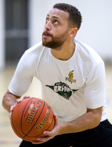 London Lightning's Garrett Williamson participates in a full practice for the first time after coming back from an injury Wednesday morning at the Central Y.   Mike Hensen/The London Free Press/Postmedia Network