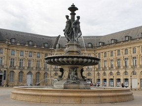 A beautiful fountain and stately buidings near the Bordeaux waterfront. Once dirty and depressing, the capital of France's Aquitaine region has undergone a transformation. (ANTONELLA ARTUSO/TORONTO SUN)