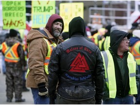 Supporters at the National Citizens Alliance Public Rally on Canadian Nationalism vs Globalism at Churchill Sqaure in downtown Edmonton on Saturday January 5, 2019.