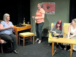 From left, Mary Anne Ciuciura, Martha Zimmerman, Linda Worsley and Judy Cormier star in the London Community Players production of Surrender, Dorothy. (Ross Davidson photo)