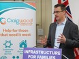 Monte McNaughton, Ontario's infrastructure minister and MPP for Lambton-Kent-Middlesex, announced in London new funding to support fire safety upgrades to Craigwood Youth Services, an agency that offers mental health support and services to children and youth across the London region. In total, the province is investing $1.6 million to support similar infrastructure projects across Ontario.