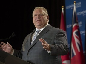 Premier Doug Ford addresses a business audience on Jan. 21, 2019. (Stan Behal, Toronto Sun)