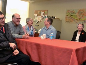 Administrators, facilitators, board members, clients, and their families met at the Facile Perth office in Stratford Wednesday to discuss the end of the province's Independent Facilitation Demonstration Project. Galen Simmons/The Beacon Herald