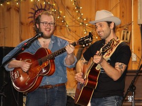 Mike Kerr, left, and Ryan Cook are among the performers Sunday at Purple Hill Country Opry in Thorndale.