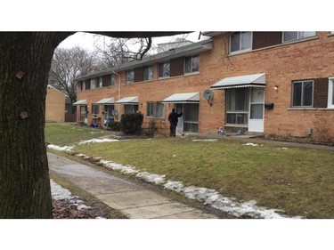 London police were called to 67 Arbour Glen Cres. Tuesday at 12:50 a.m. for a report of a man struck with an arrow.  (Jonathan Juha, The London Free Press)