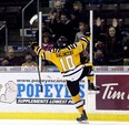 Sarnia Sting's Anthony Salinitri celebrates after scoring against the Owen Sound Attack in the first period at Progressive Auto Sales Arena in Sarnia, Ont., on Sunday, March 12, 2017. Mark Malone/files