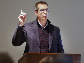 Dalton McGuinty speaking at an event in February. He was at Western University to address climate change on Saturday.