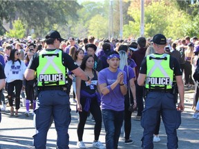 Around 11,000 people packed Broughdale Avenue and nearby streets for an unsanctioned Western University homecoming party in 2017. (Free Press file photo)