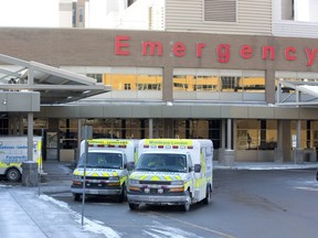 Ambulances at Victoria Hospital in London (File photo)