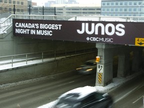 Junos sign on Wellington Street underpass.  Mike Hensen/The London Free Press