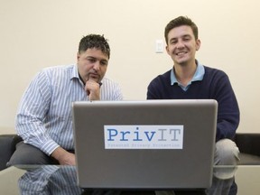 Business development executives Johnny Chehade, left, and Russell Goodwin work for PrivIT.  (File photo)