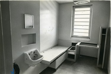 Interior of the new Elgin-Middlesex Detention Centre on Exeter Road, 1976. (London Free Press files)