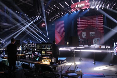 The Juno Awards stage at Budweiser Gardens features a catwalk into the audience and a smaller round stage for Sunday night's awards ceremony. JONATHAN JUHA/THE LONDON FREE PRESS