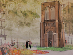 Michael Loewith of Patriot Properties has proposed a commemorative spire at 96 Moore St., the site of the former Alma College, instead of the Local Planning Appeal Tribunal ordered replica façade of the all-girls school. (Contributed photo)