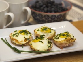 Pancetta and eggs baskets at Jill's Table in London (Derek Ruttan/The London Free Press)