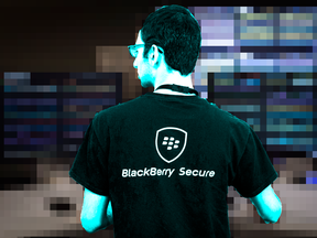 A BlackBerry employee works at the company's Network Operating Centre in Waterloo, Ont. The NOC is the control centre for all of BlackBerry's secure networks.