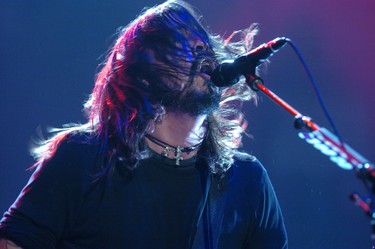 Foo Fighters frontman Dave Grohl performs at the John Labatt Centre last night.