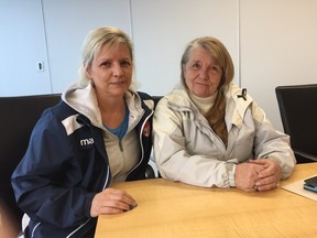 Lynn Pigeau, left, plans to walk from EMDC to Queen's Park in May to raise awareness of problems in Ontario's jails. Her mother, Janice, right, will drive the support van. Janice's son, James Pigeau, died at EMDC in January 2018. (RANDY RICHMOND, The London Free Press)