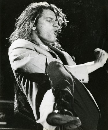INXS lead singer Michael Hutchence performs in London, 1987. (London Free Press files)