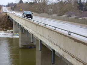 The Thorndale bridge over the north branch of the Thames River northeast of  London is budgeted for  a $10-million replacement. It's an example of the $20-million gap in work that needs to be done on Middlesex County bridges. (Mike Hensen/The London Free Press)
