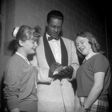 Chuck Berry signs autographs after performing in London on April 10, 1958 -- a concert considered the city's first-ever rock and roll show. The concert was held at the old London Arena, located just south of where Budweiser Gardens now stands.