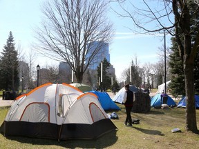 About 40 people slept overnight in Victoria Park as part of the Austen Berlet campout that raises funds for the Canadian Mental Health Association and spreads awareness of mental illness. (File photo)