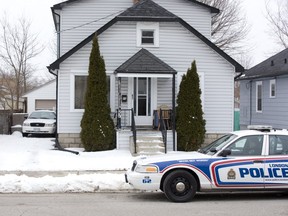 Police responded to a call of woman with a gun at 85 Price Street in London, Ont. on Sunday. Derek Ruttan/The London Free Press