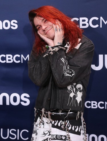 Smrtdeath on the red carpet at the Juno Awards in London, Ont. on Sunday March 17, 2019. Mike Hensen/The London Free Press/Postmedia Network