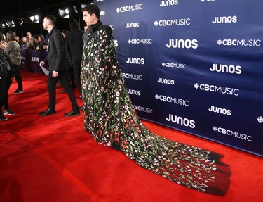 Jeremy Dutcher at the Junos  in London, Ont.  Photograph taken on Sunday March 17, 2019.  Mike Hensen/The London Free Press/Postmedia Network