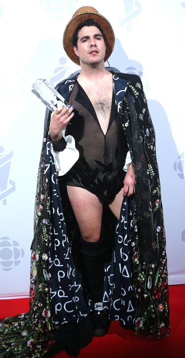 Jeremy Dutcher won the Indigenous music album of the year award at the 2019 Junos. Photograph taken on Sunday March 17, 2019.  Mike Hensen/The London Free Press/Postmedia Network