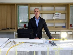 Jon Conquergood, chief executive of Ontario Cannabis Holdings, is certain this marijuana store will be set to open as expected on April 1. The new shop he is helping to finish is at 666 Wonderland Road, just north of Oxford Street, in the site of the former Oarhouse pub.  (Mike Hensen/The London Free Press)