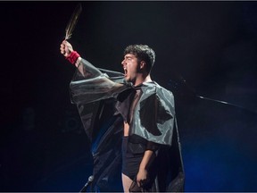 Jeremy Dutcher performs during the Polaris Music Prize gala in Toronto on September 17, 2018.