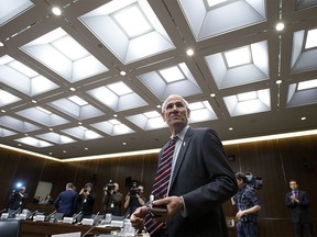 Clerk of the Privy Council Michael Wernick prepares to appear before the Standing Committee on Justice and Human Rights regarding the SNC Lavalin affair, on Parliament Hill in Ottawa on Wednesday, March 6, 2019. THE CANADIAN PRESS/Justin Tang ORG XMIT: JDT120